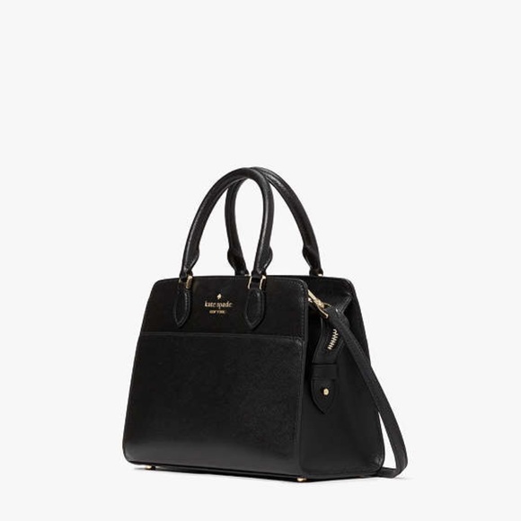 KATE SPADE Madison Saffiano Leather Small Satchel BLACK COLOR - Picture 4 of 14